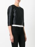three-quarters sleeve cropped jacket