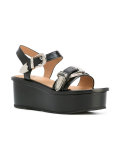 buckled platform sandals