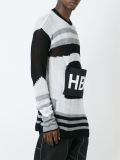 ‘HBA’标志条纹针织毛衣