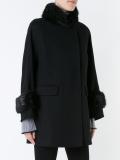 fur collar and cuffs coat 