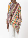 striped knitted poncho