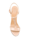metallic detail T-strap sandals