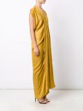 draped V-neck dress