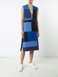 patchwork sleeveless midi dress