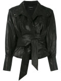 'Lemony' coated wrap jacket