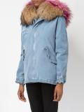 zipped denim coat