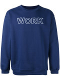 'work' print sweatshirt