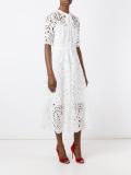 Berry lace neck tie dress