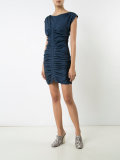 ruched cap sleeve dress