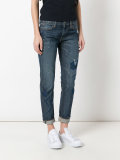 floral paint cropped jeans