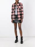 checked studded shirt jacket