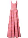 floral jacquard gown