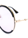 two-tone round frame sunglasses