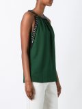 crystal embellished sleeveless blouse