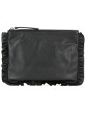 frilled accent clutch bag