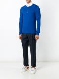buttoned crew neck jumper