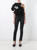 one shoulder oversized bow top
