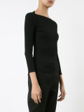 slim-fit ribbed blouse