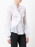 ruffled lace insert shirt