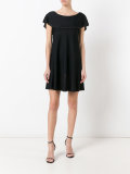ruffled-collar shift dress