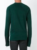 zipped layered cuffs sweatshirt