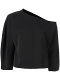 asymmetric neck cropped blouse 