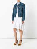 lace trim asymmetric skirt