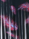 'Feathers Print Crepe de Chine' skirt