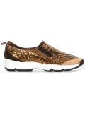 snakeskin effect slip-on sneakers