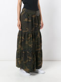camouflage print maxi skirt 
