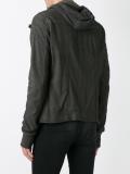 hooded leather jacket