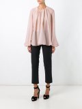 collarless blouse
