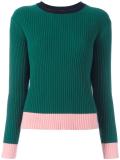 ribbed colour block jumper