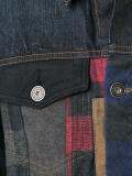 checked detailing denim jacket