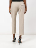 front pleat cropped trousers