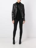 piercing detail biker jacket