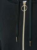 embossed logos zip up hoodie