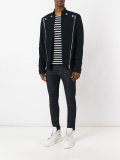 diagonal zips open jacket