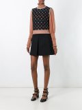 embroidered sleeveless knitted top