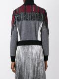 fringed stripe bomber jacket
