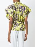 印花和服袖上衣