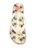 floral print flip flops