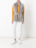 furry detail cardi-coat 