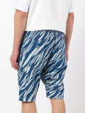 printed denim shorts