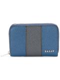 striped zip up wallet