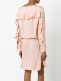 boat neck flared dress