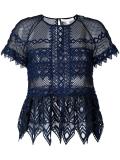 cut-off detailing sheer blouse