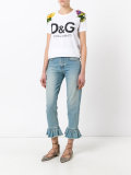 logo floral embroidered T-shirt