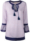 geometric print shift blouse