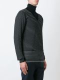 striped v-neck jumper